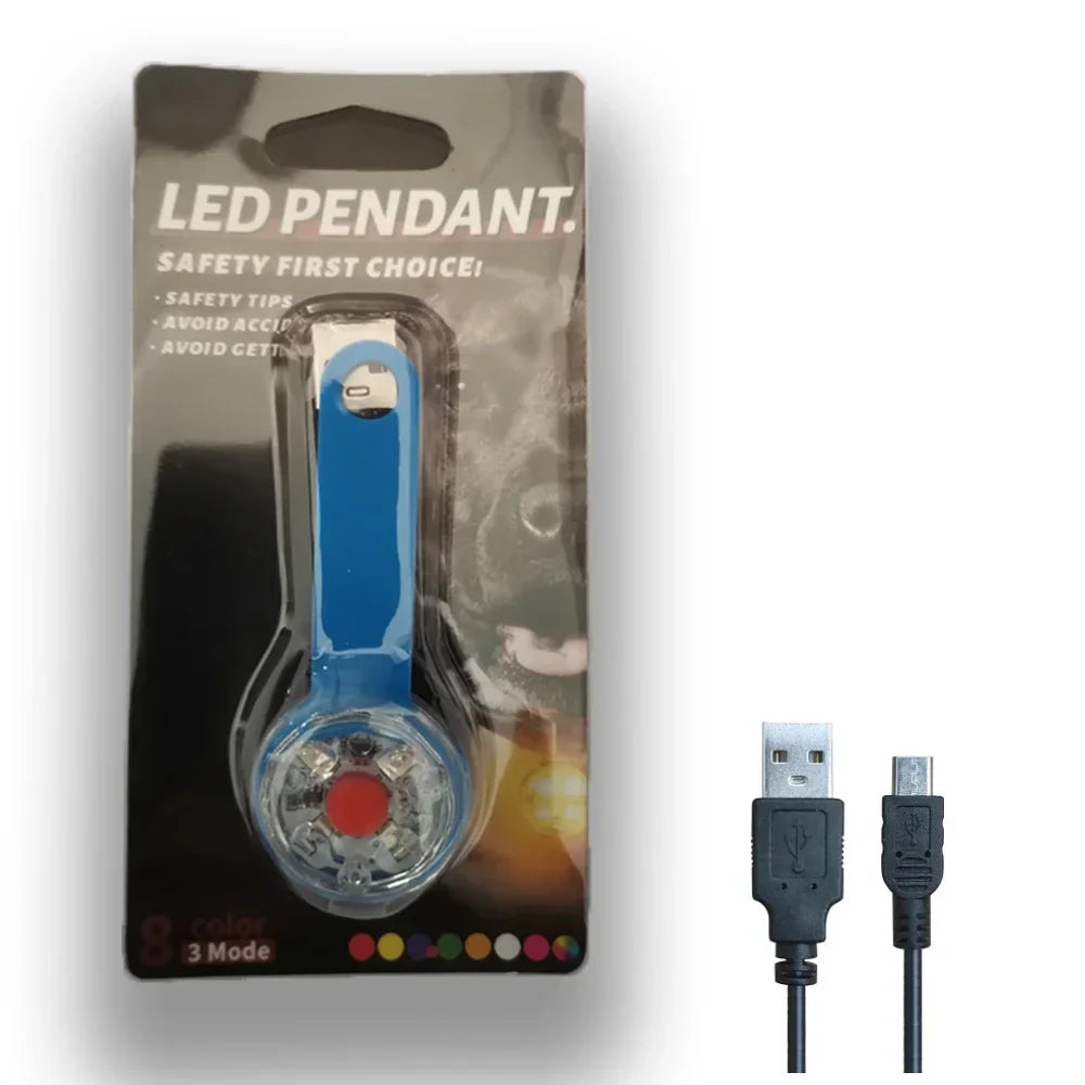 Waterproof LED Dog Collar - USB Rechargeable Glow Pendant