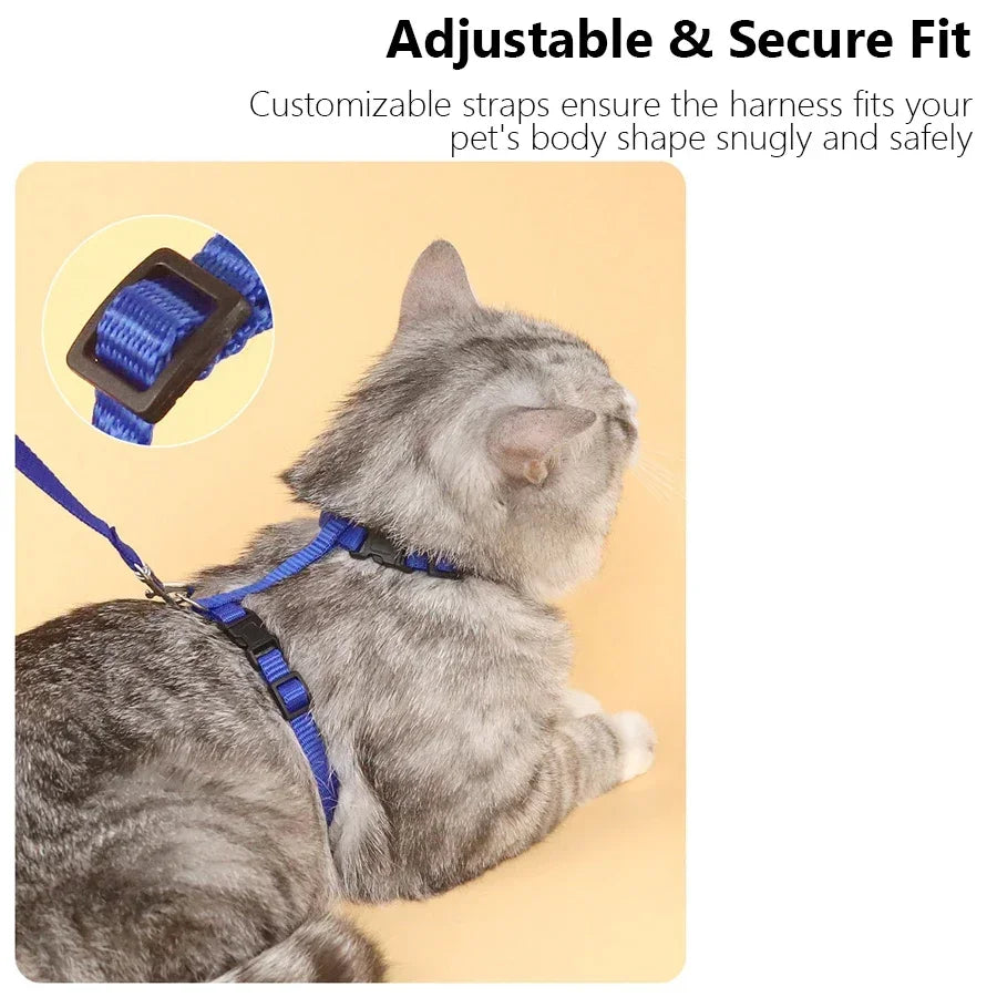 Cat Harness & Leash Set - Escape-Proof H-Style Vest