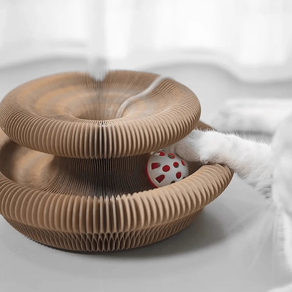 Foldable Cat Scratcher - Multi-Level with Bell & Catnip