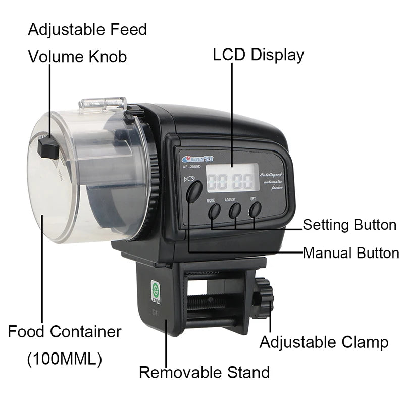 Automatic Fish Feeder - LCD Digital Timer Dispenser