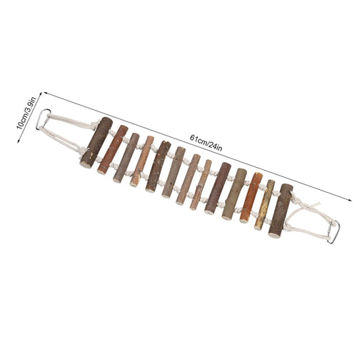 Bird Rope & Wood Swing Bridge - Natural Climbing Toy