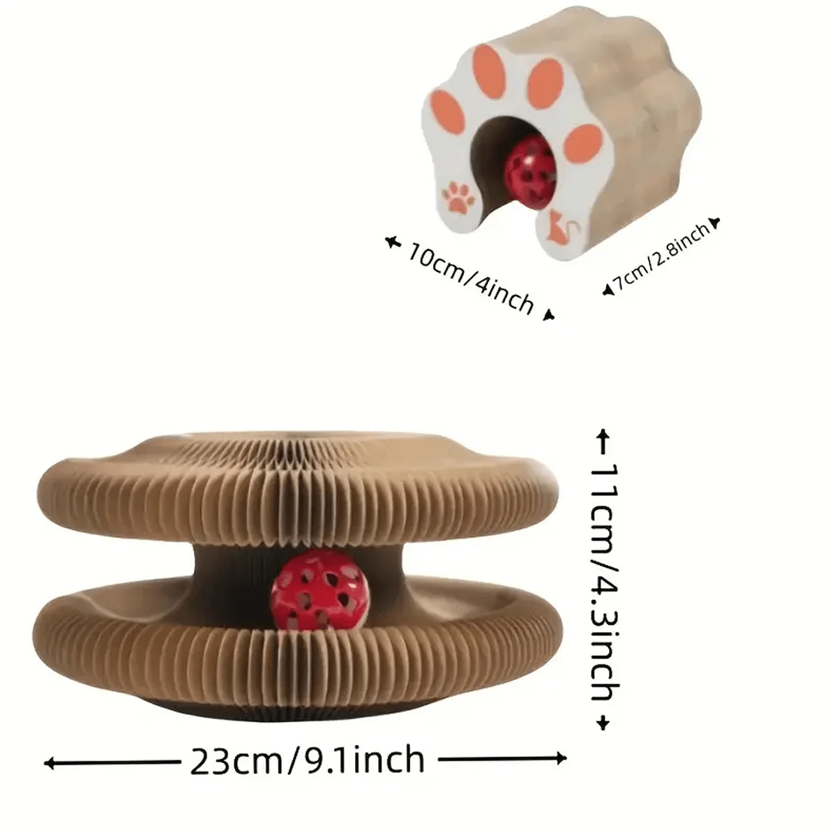 Foldable Cat Scratcher - Multi-Level with Bell & Catnip