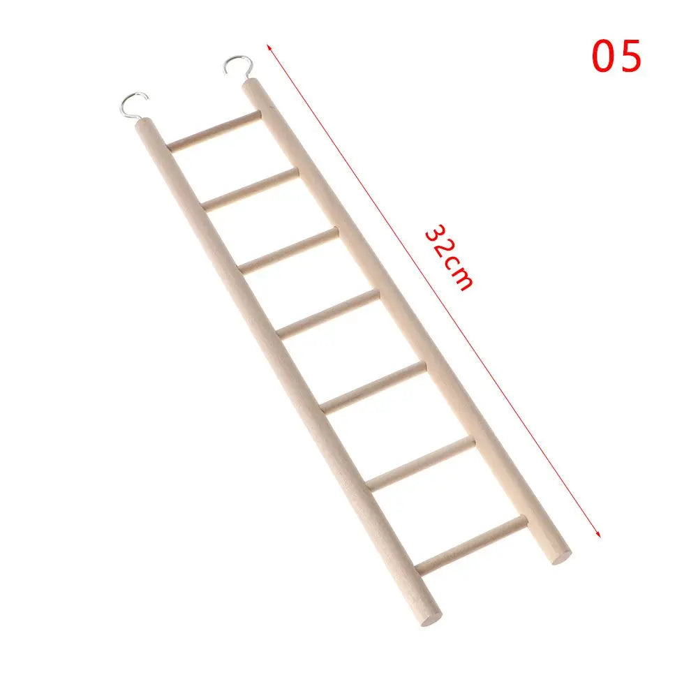 Bird & Hamster Climbing Ladder - Natural Wood Cage Toy