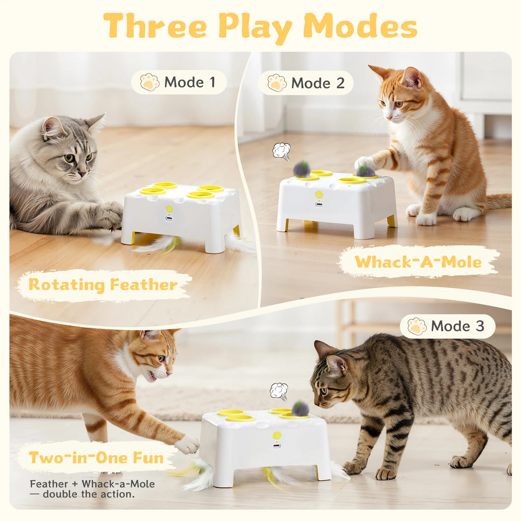 Interactive Cat Toy - 3-Mode Rechargeable Feather Toy
