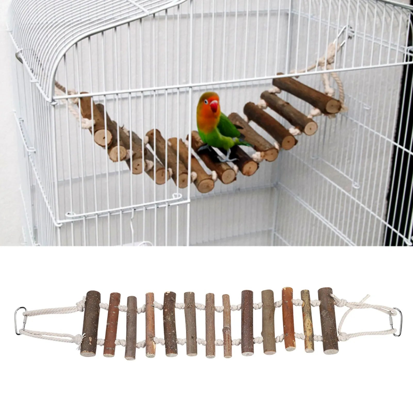 Bird Rope & Wood Swing Bridge - Natural Climbing Toy