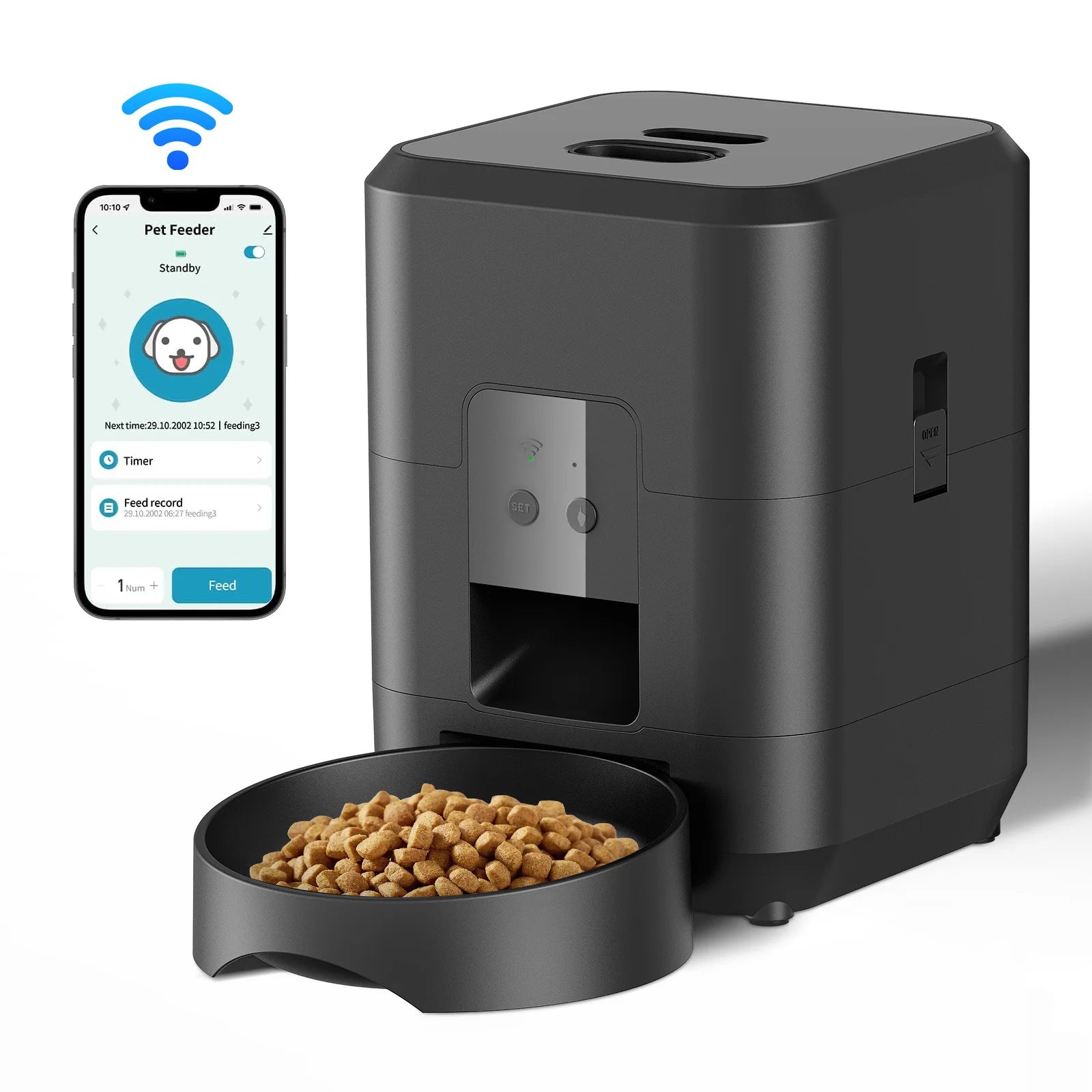 Smart Pet Feeder 2L - WiFi App Control Auto Dispenser