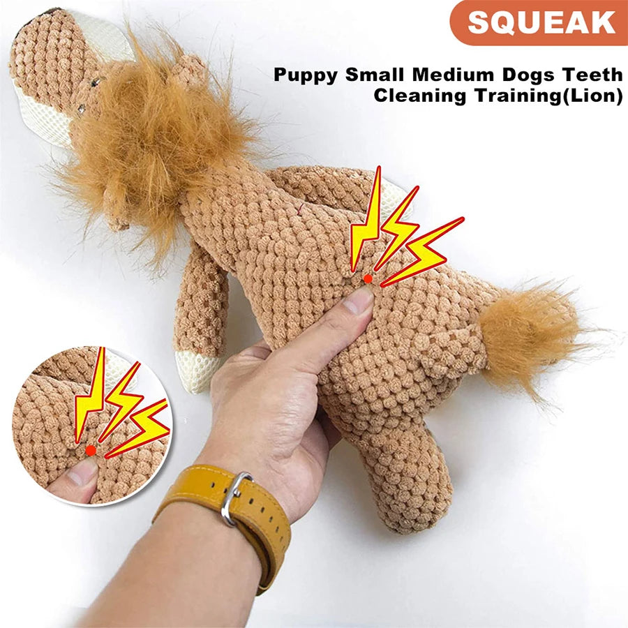 Large Dog Plush Toy - Bite-Resistant Squeaky Animal