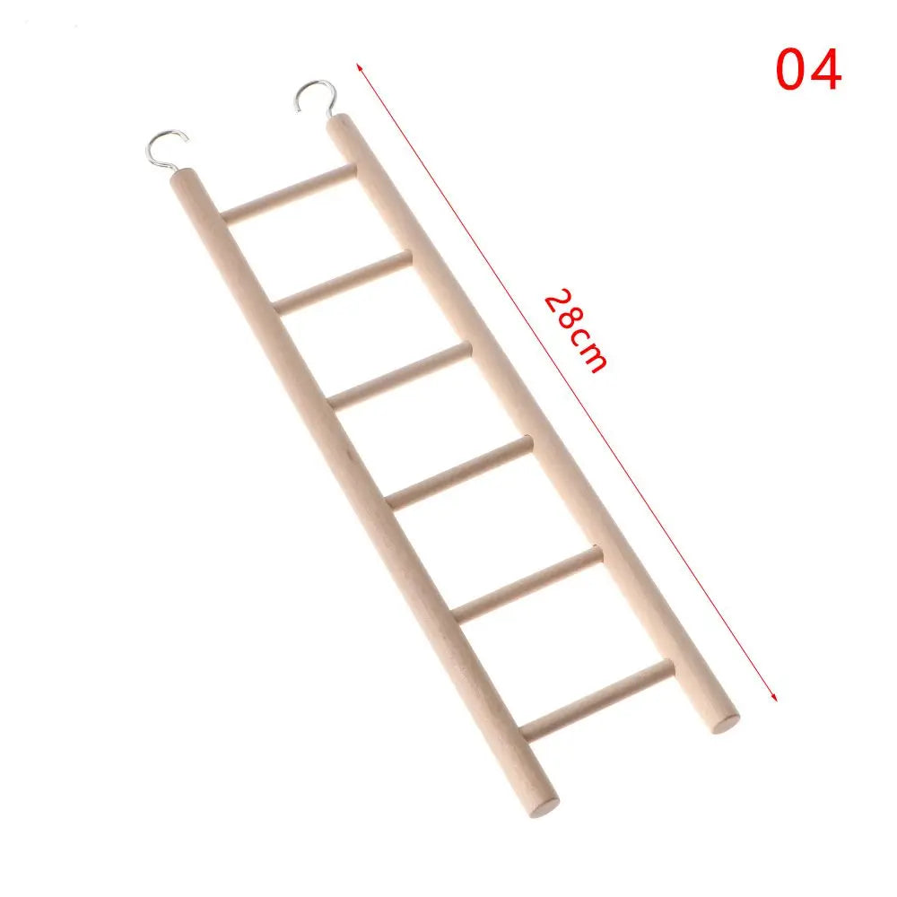 Bird & Hamster Climbing Ladder - Natural Wood Cage Toy