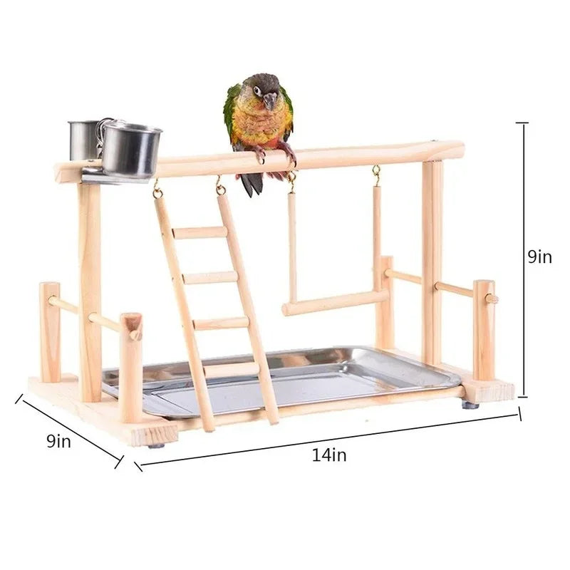 Bird Activity Centre - Perch Stand with Ladder & Hammock