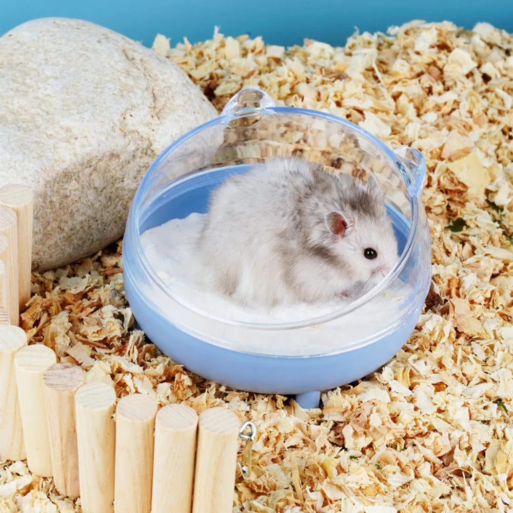 Hamster Sand Bath Box - Transparent Cage Toilet
