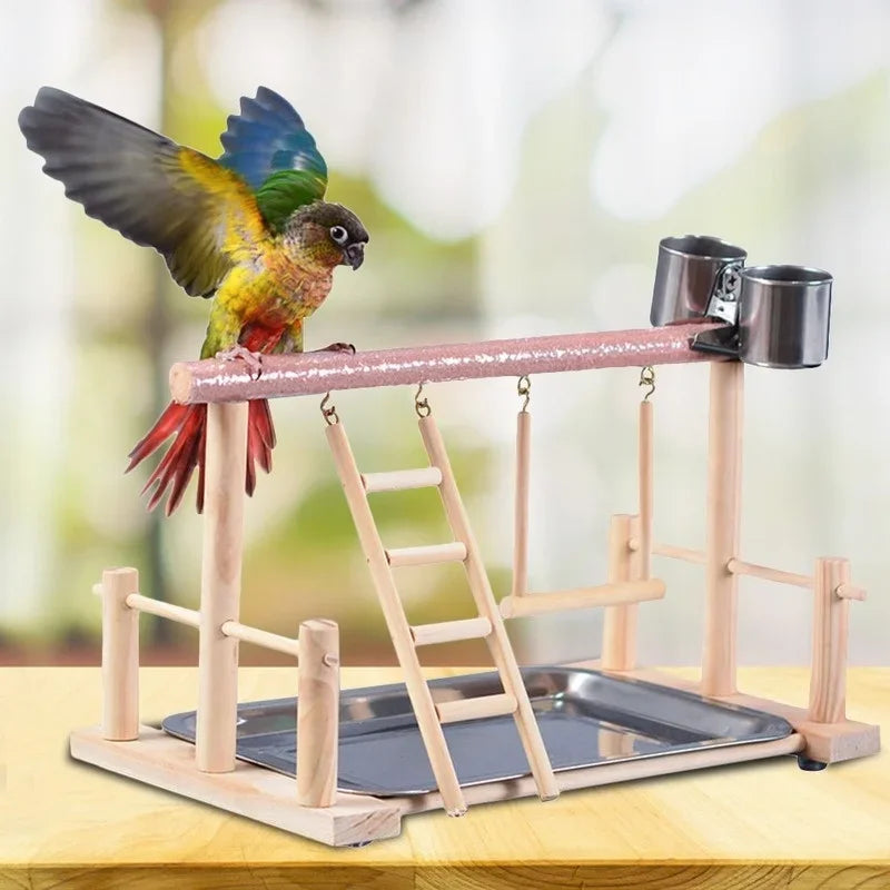 Bird Activity Centre - Perch Stand with Ladder & Hammock