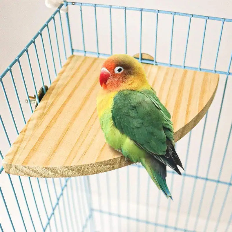 Bird & Hamster Platform Perch - Wooden Playground Stand