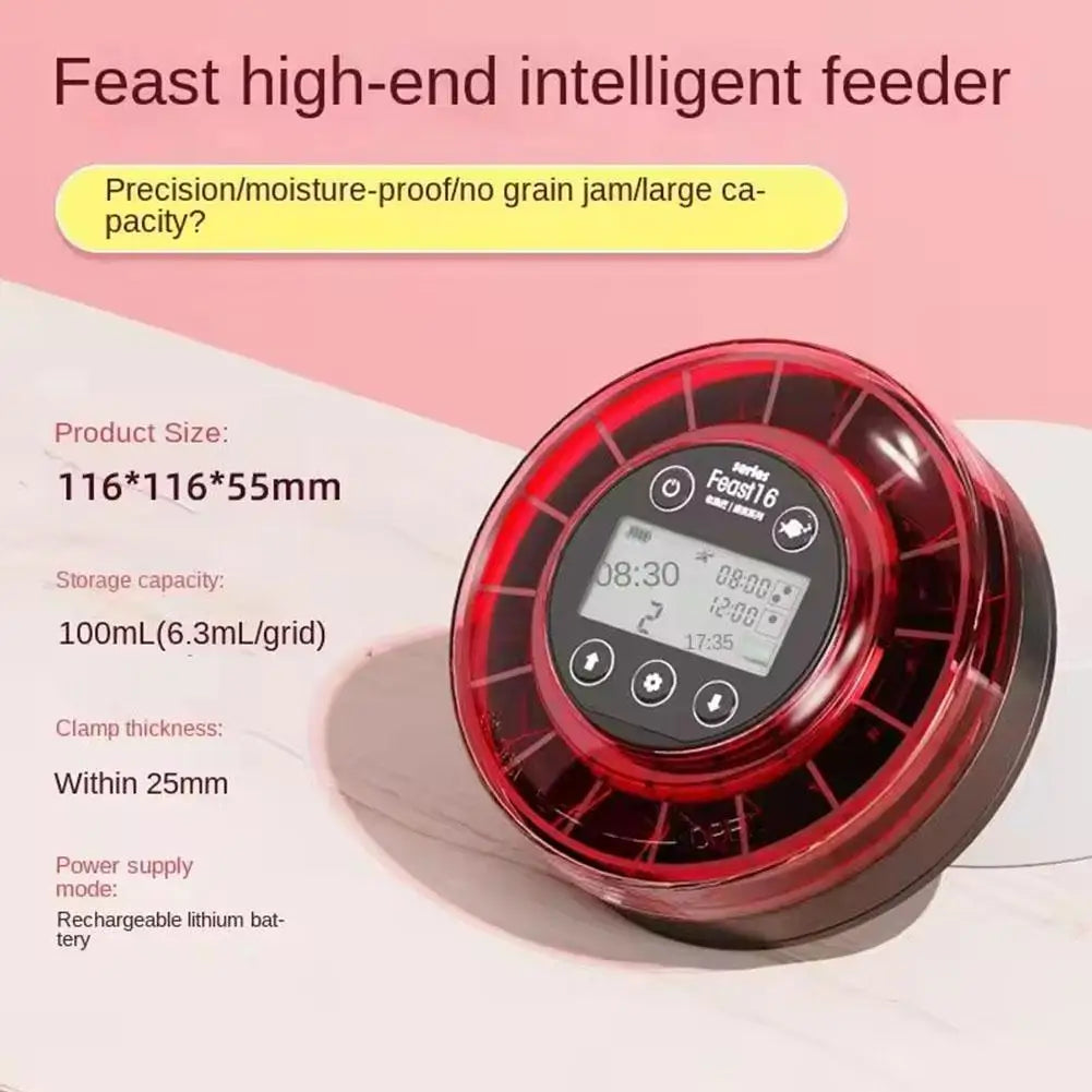 Rechargeable Auto Fish Feeder - Smart Food Dispenser