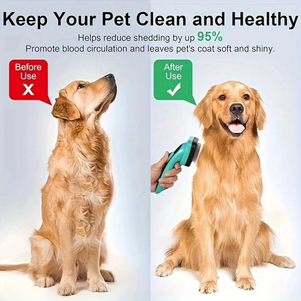 Self-Cleaning Slicker Brush - Dog & Cat Grooming