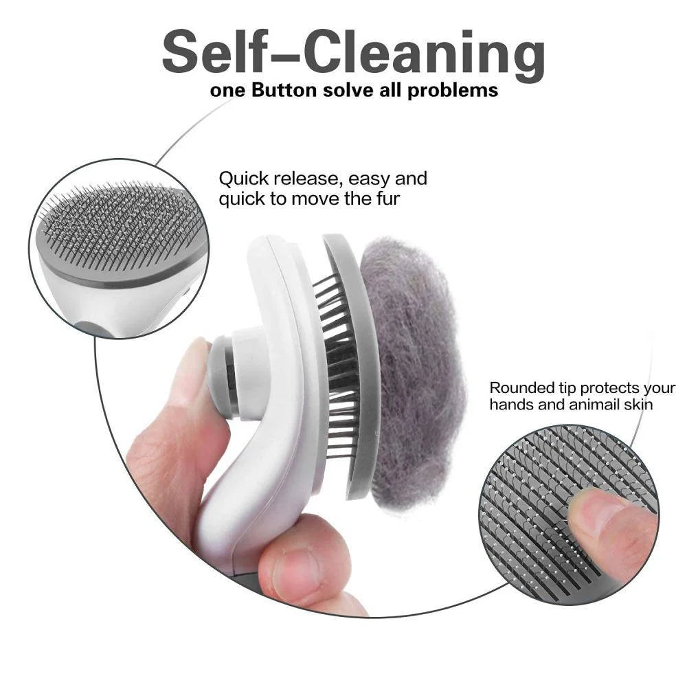 Self Cleaning Slicker Brush for Dogs and Cats Stonego Pet Grooming Tool Removes Undercoat Shedding Mats and Hair