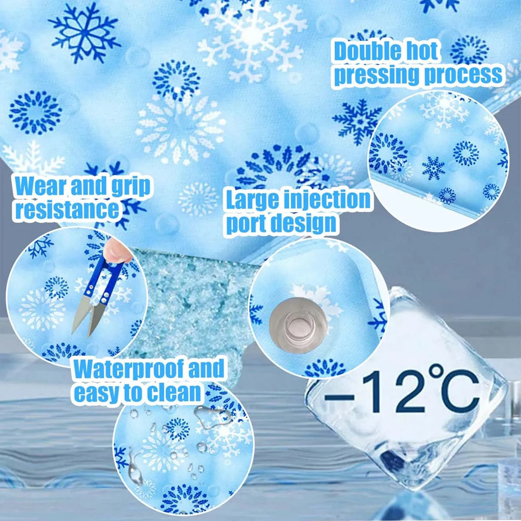 Pet Cooling Mat - Water Injection Ice Pad for Dogs & Cats