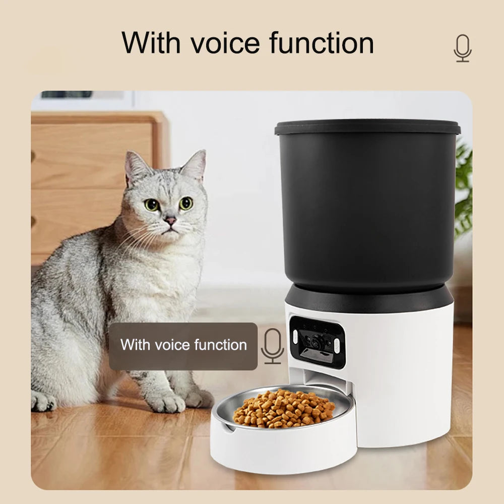 Smart Pet Feeder 4L with Camera - WiFi Auto Dispenser