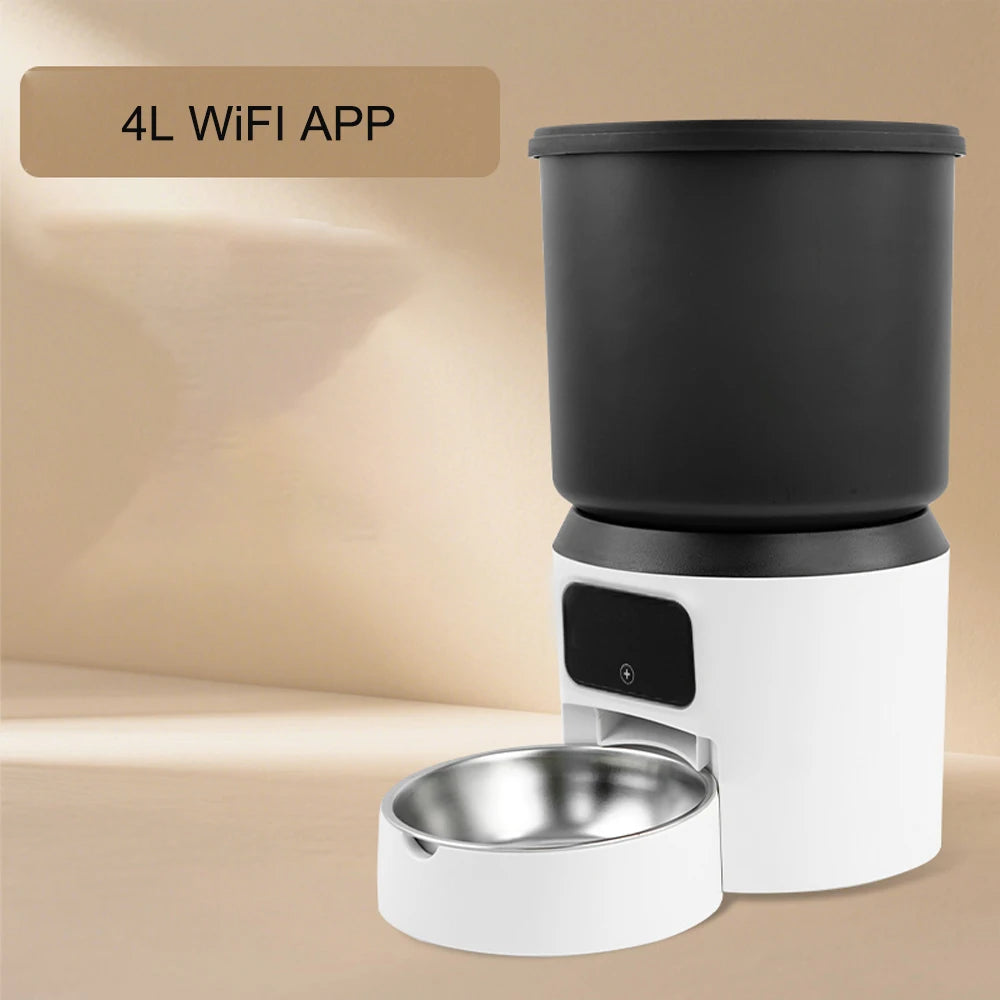 Smart Pet Feeder 4L with Camera - WiFi Auto Dispenser