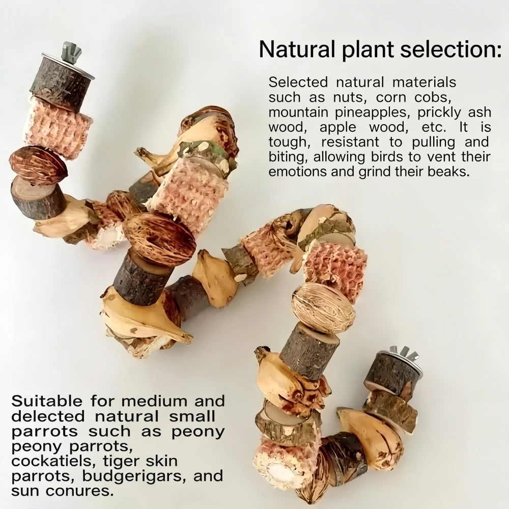 Bird Flexible Rope Ladder - Natural Wood Bendable Climbing Toy