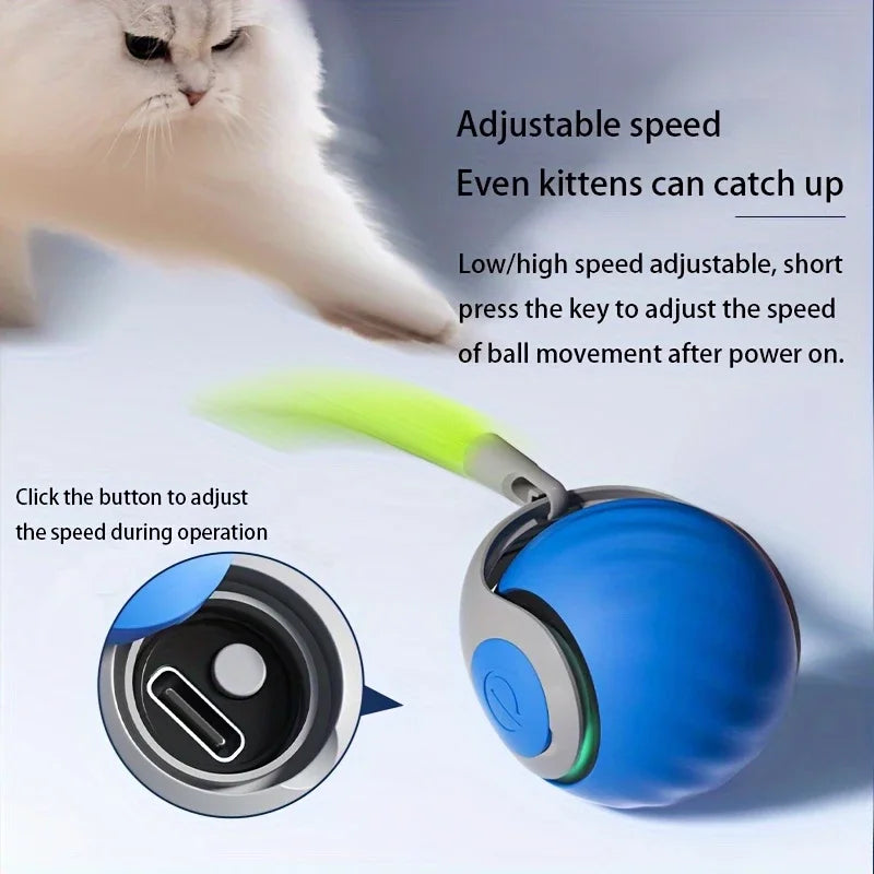 Smart Cat Ball - Auto Rolling Electric Toy with LED