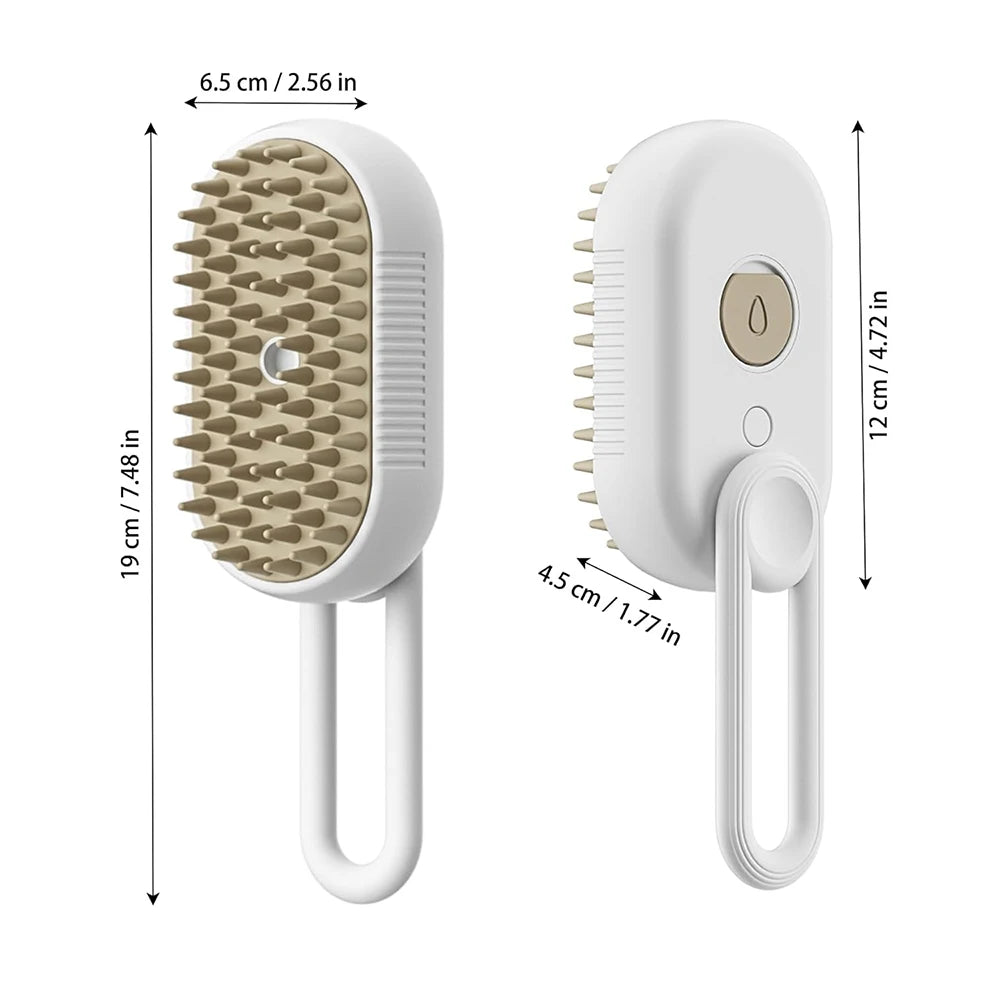 Pet Steam Grooming Brush - 3-in-1 Spray Massage Deshedder