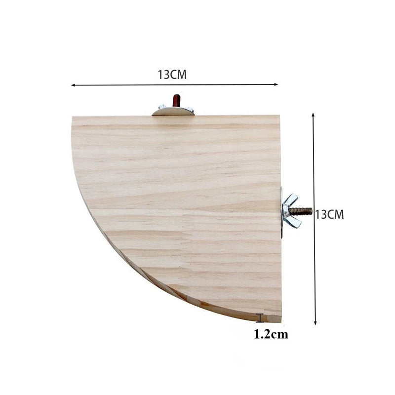 Bird & Hamster Platform Perch - Wooden Playground Stand
