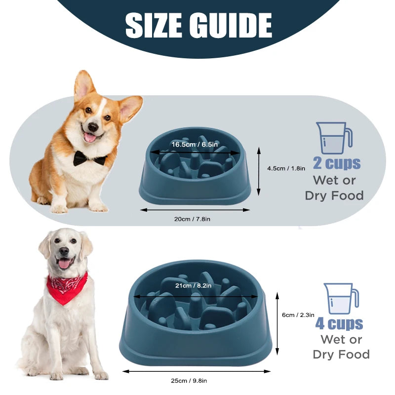 Slow Feeder Dog Bowl Anti Choking Watering & Feeding Supplies Puzzle Feeder Bowl Non-slip Slow Eat Bowl for Dogs Large Small