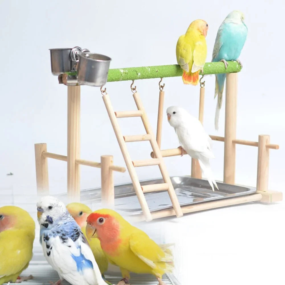 Bird Activity Centre - Perch Stand with Ladder & Hammock