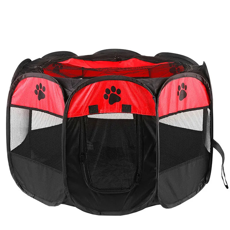 Foldable Pet Playpen - Octagonal Kennel for Cats & Dogs